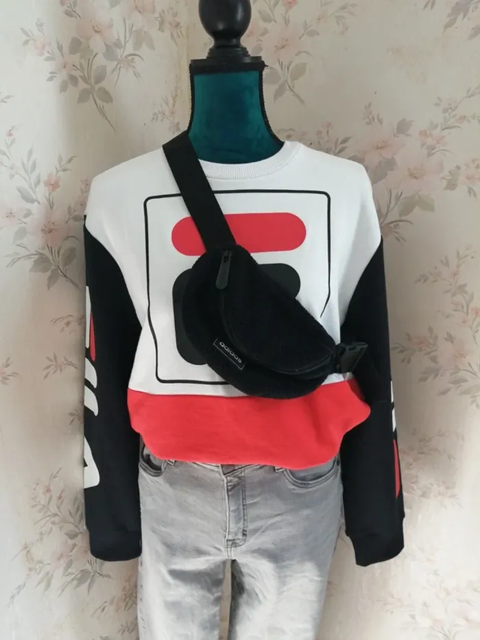 Sweat tricolor mixte avec logo sur les manches authentique / fila / (S)
