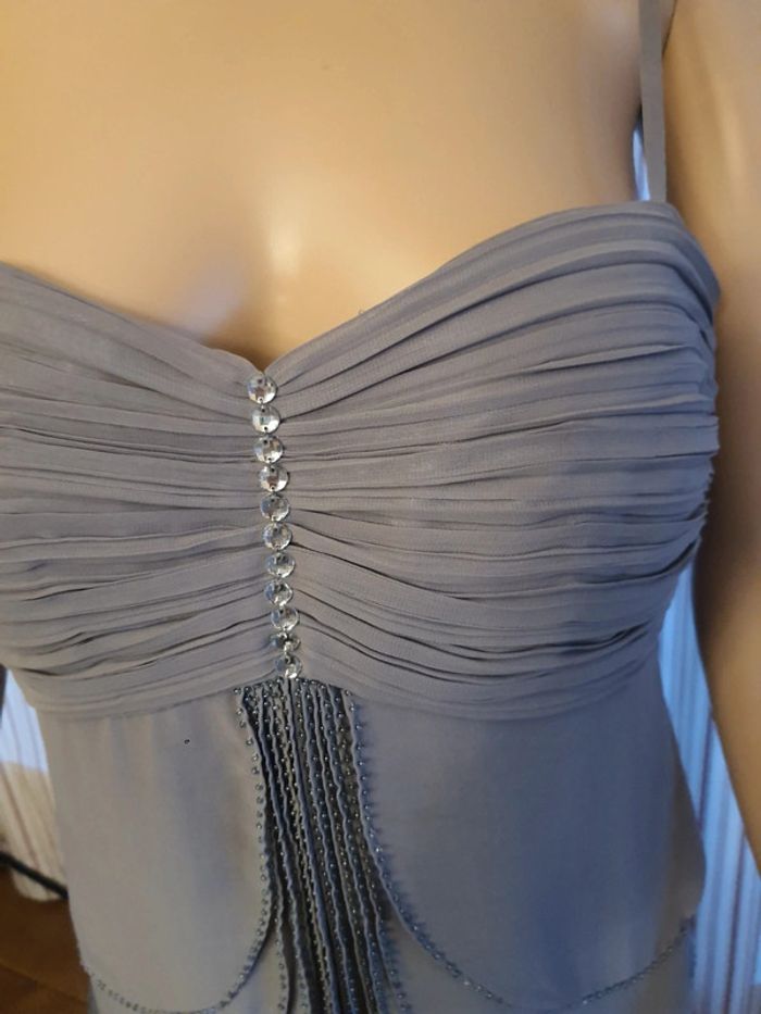 Robe de soirée gris clair Lautinel taille 4 (L) - photo numéro 7