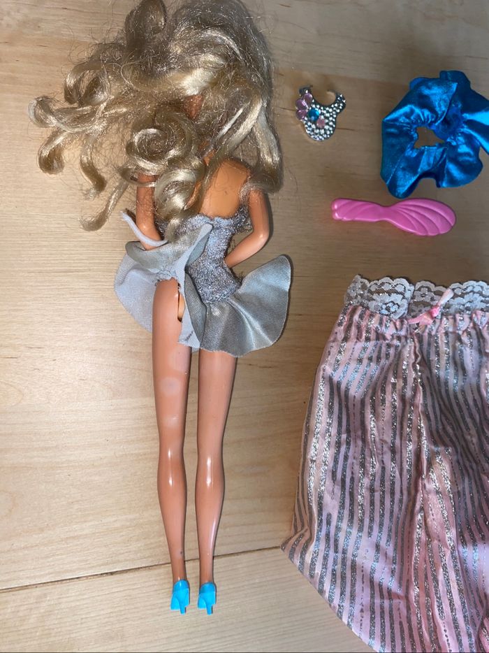 Barbie Mattel poupée Jewel secrets 1986 blonde rose argent collier - photo numéro 5