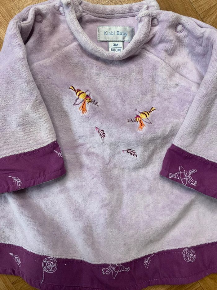 Pyjamas 2 pièce mauve taille 3 mois Kiabi Baby - photo numéro 3