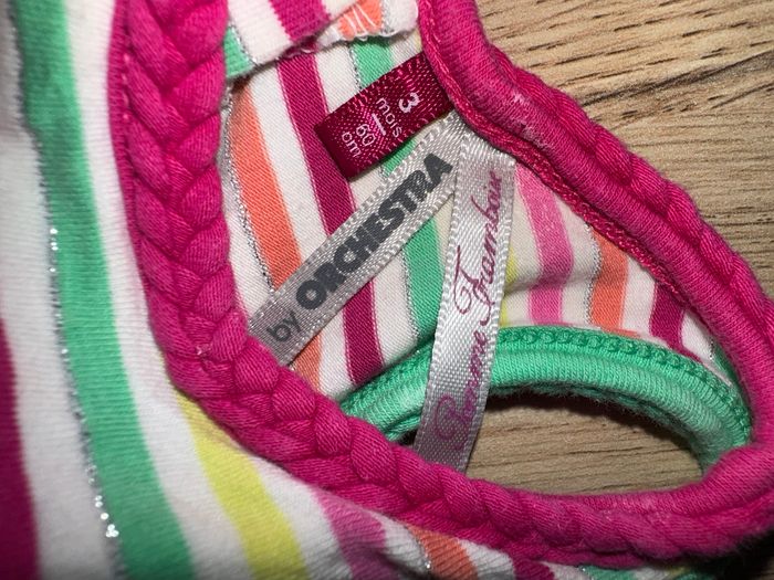 Ensemble top rayé et pantalon sarouel rose Orchestra - photo numéro 3