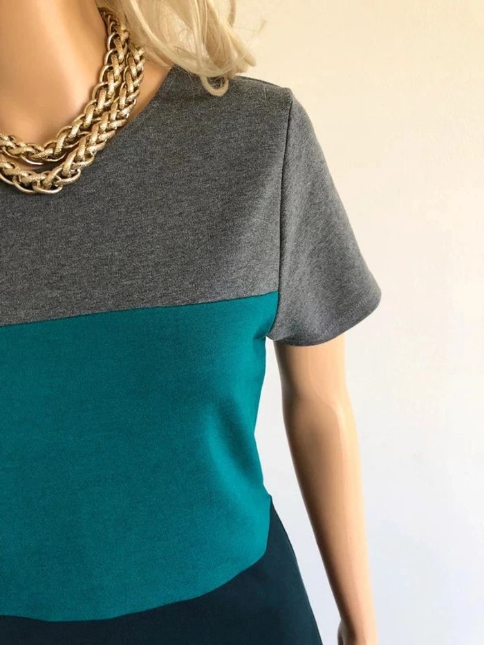 Robe grise et verte à manches courtes WE taille L jamais portée - photo numéro 6