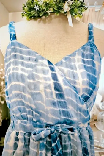 Robe longue bleue tie and dye Jacqueline Riu Taille 44 Neuve