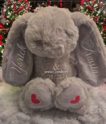 Peluche lapin couple 