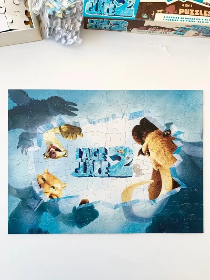 Lot de 4 Puzzles évolutifs Dreamworks - L'âge de glace 2 🧩 - photo numéro 3