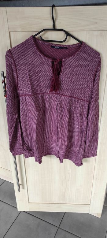 Blouse ML bdx motifs beige Kiabi M