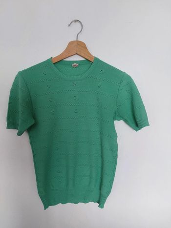 Top pull manches courtes ajouré