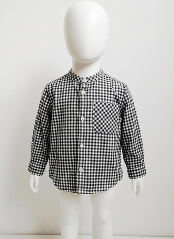 Chemise Zara à carreaux col mao