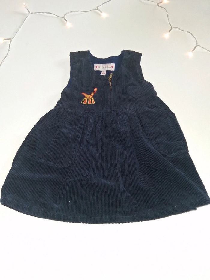 Robe en velours bleu marine Kimbaloo