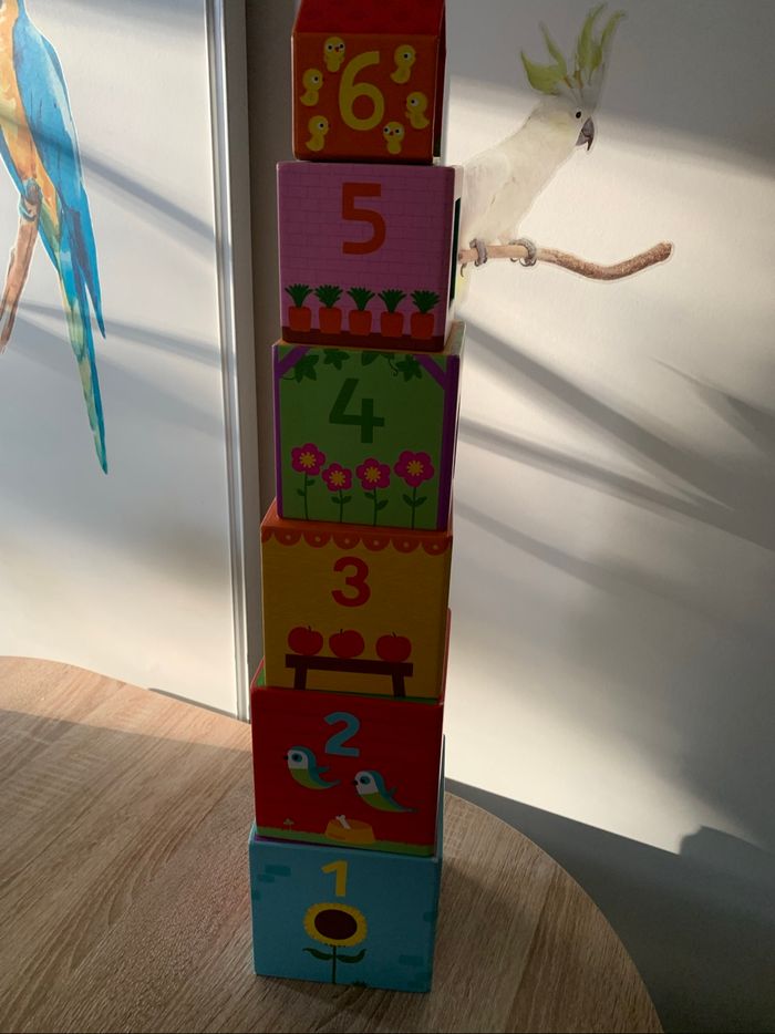 Jeu cubes en carton à empiler et animaux - photo numéro 4