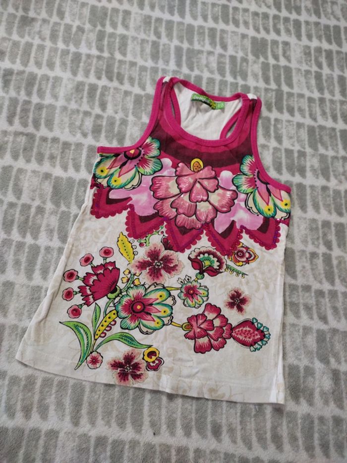 Débardeur dos nageur paillettes rose multicolore Desigual 8 ans - photo numéro 1