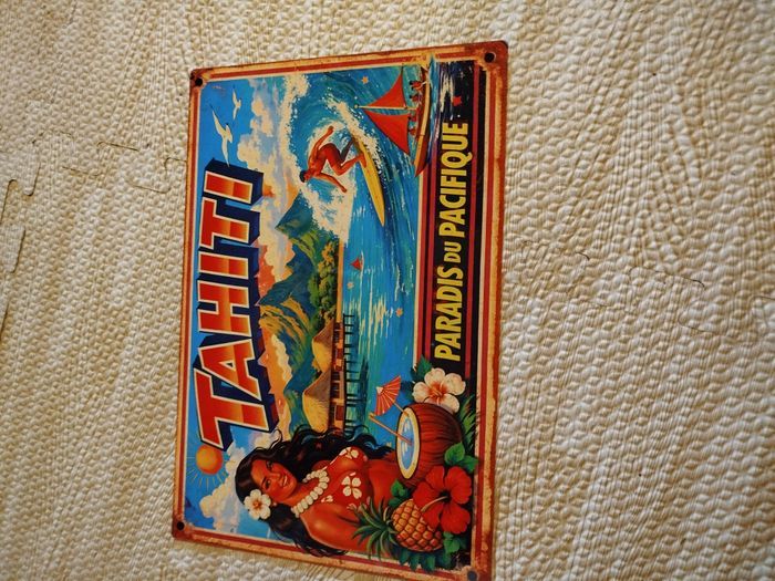 plaque publicitaire motif tahiti neuf - photo numéro 2