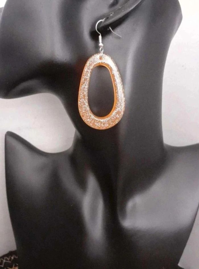 Boucles D'oreilles  orange - photo numéro 2