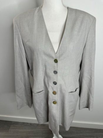 Blazer gris clair en laine Pinya Vintage T44 XXL