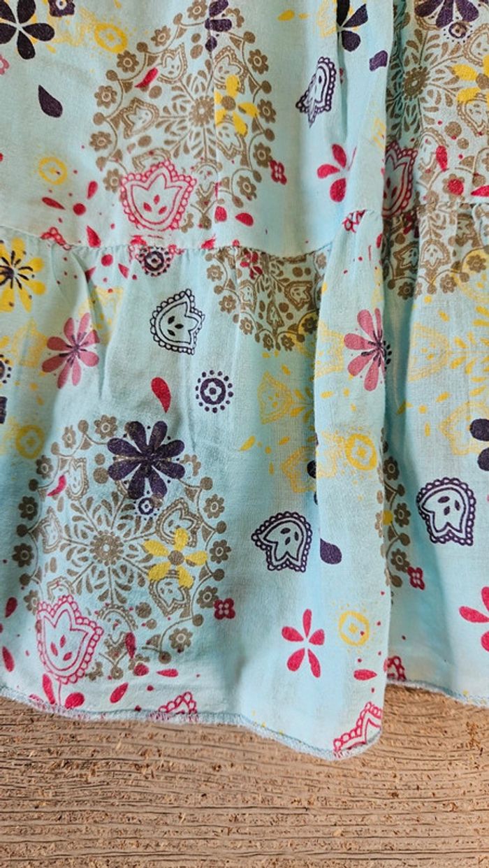 Robe courte d été turquoise à dessins, Someone, 4 ans, nickel - photo numéro 4