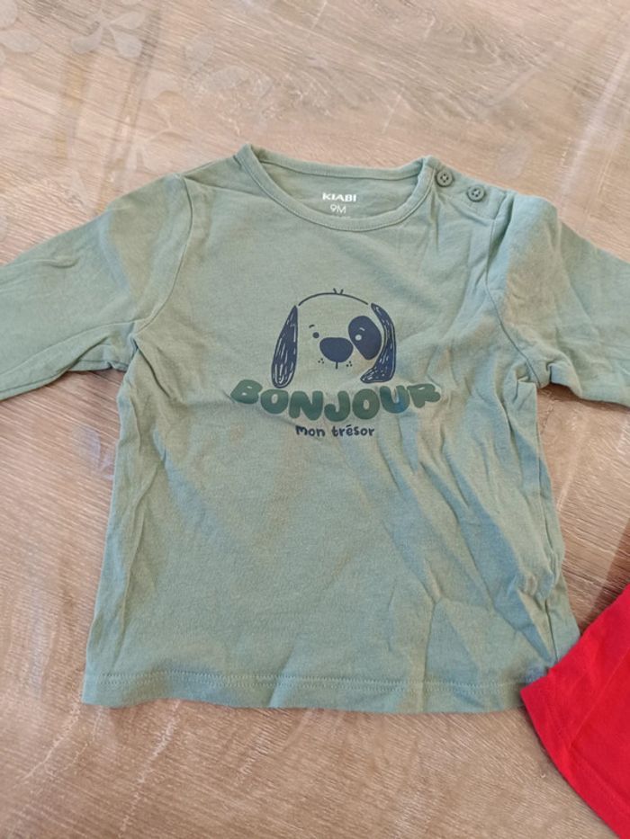 Lot tee shirt manches longues garçon 9 mois - photo numéro 2