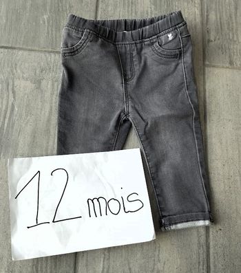 Lot n°305 Pantalon type Jeans fille 12 mois Obaïbi