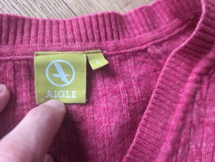 Pull torsadé laine aigle T40 fushia - photo numéro 3