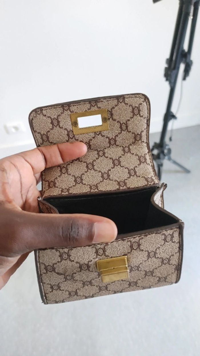 Petite pochette sac à main motif damier - photo numéro 3