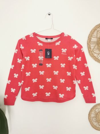 Pull en maille rose motifs fleurs Okaïdi 6 Ans