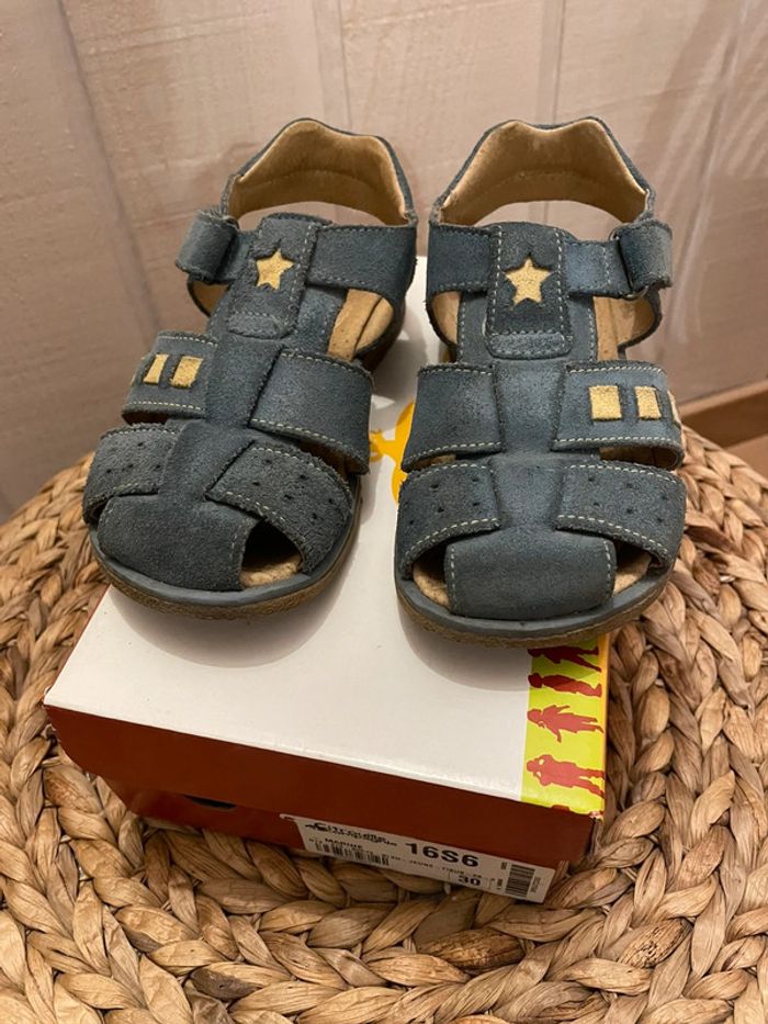 Sandales cuir bleu - Citrouille et compagnie - P30