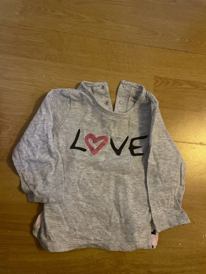 Tee shirt manches longues fille 9 mois