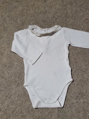 Body blanc 12 mois avec col jacadi