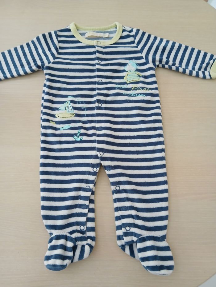 Pyjama bebe couleurs,bleu blanc,jaune
