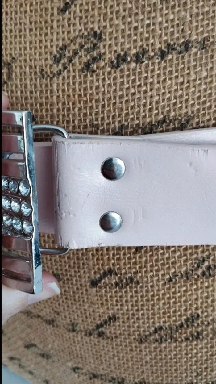 Ceinture rose boucles argenté 85 cm - photo numéro 6