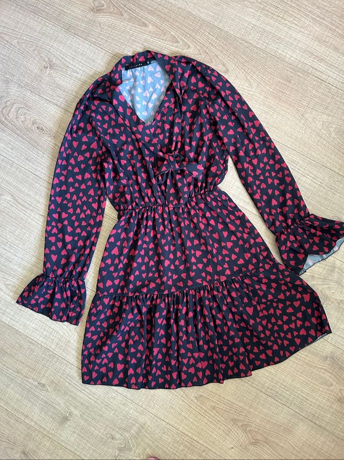 Robe noire et rouge à manches longues LolaLiza taille 36 comme neuve - photo numéro 7