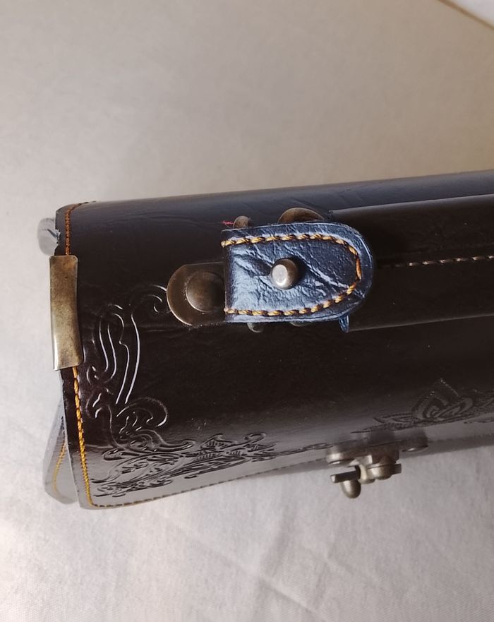 Cartable en cuir véritable marron - Vintage avec bandoulière - Neuf - photo numéro 3