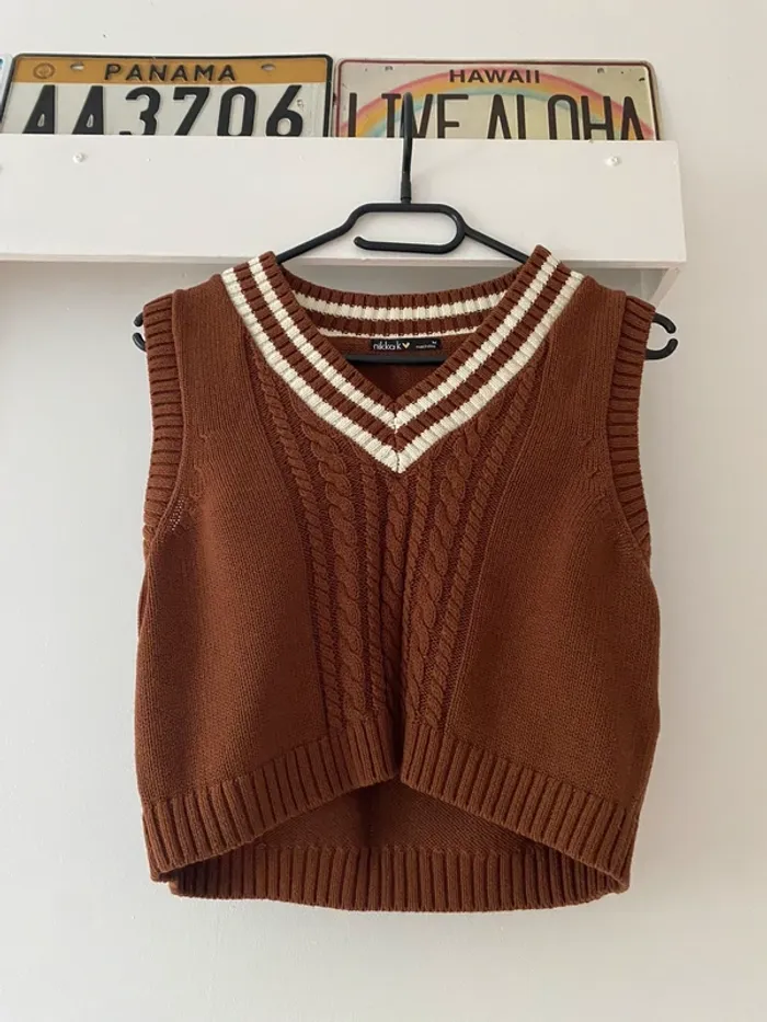 Pull sans manches marron - Nikkak - photo numéro 2