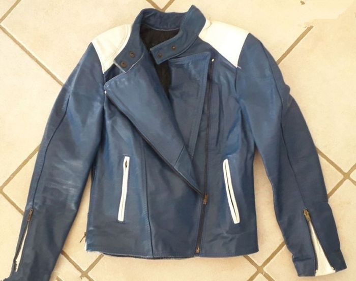 Ensemble moto cuir bicolore Taille 36sans - photo numéro 2