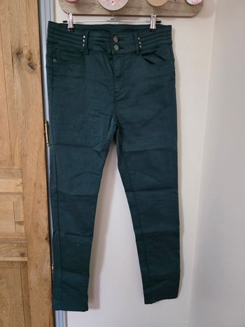 Pantalon skinny bleu canard