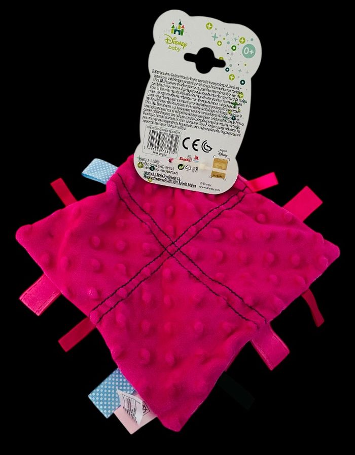 ❤️ Doudou Plat Mouchoir Disney Nicotoy Minnie Mouse Rose Étiquette - photo numéro 2