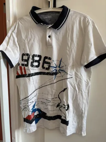 Polo blanc imprimé livergy T.L tbe