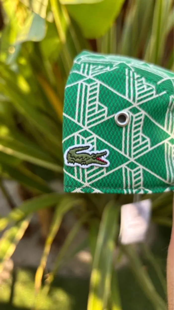 Casquette lacoste girolle twill imprimé vert - photo numéro 2