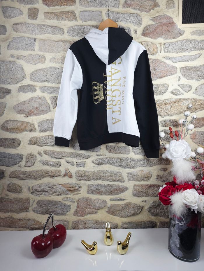 Sweat à capuche bicolore noir et blanc Homme/ Ado taille M marque Brave Soul 🎸 - photo numéro 8