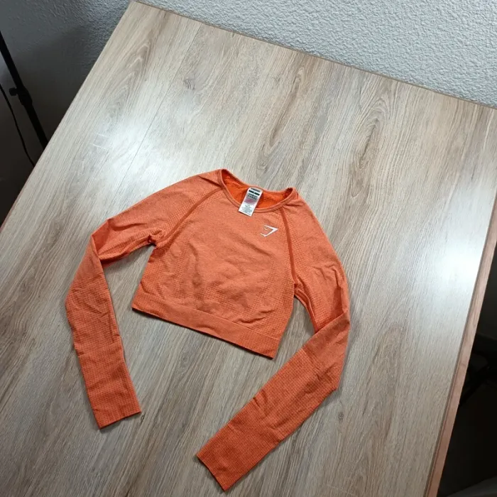 Hauts gymshark femme s orange manche longue - photo numéro 2