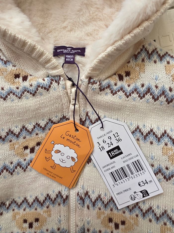 Gilet à motif jacquard et mouton Sergent Major - photo numéro 3