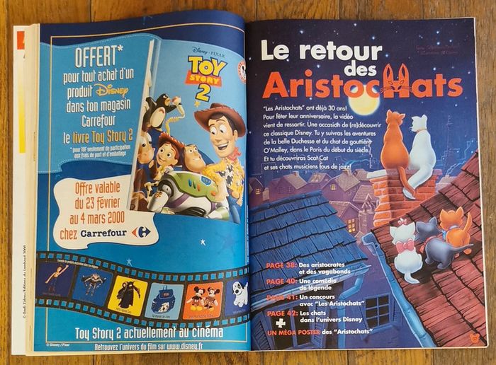 Ancien journal de mickey avec poster les Aristochats N°2488 année 2000 vintage - photo numéro 9