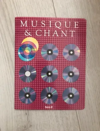 vintage cahier musique chant format  feuilles Séyès (grands carreaux) et feuilles musique