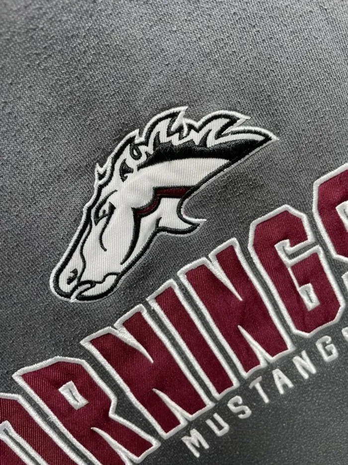 Varsity Grey Hoodie Morningside Mustangs Iowa University Mens S - photo numéro 2