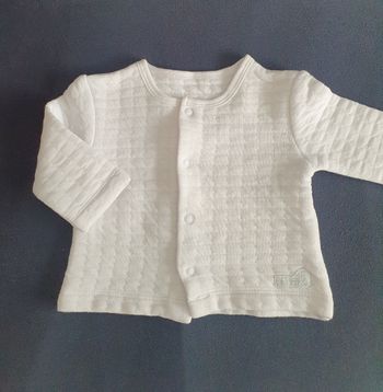 Gilet blanc fille T. 3/6M - 68 cm