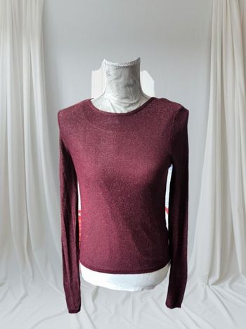 Blouse taille 36 Manches longues  Doublée  Couleur violet pailleté