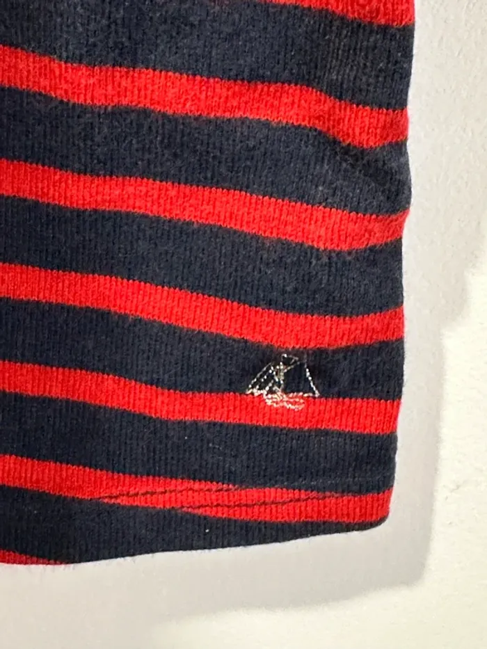 Robe rayée bleue marine et rouge petit bateau 6- mois - photo numéro 3