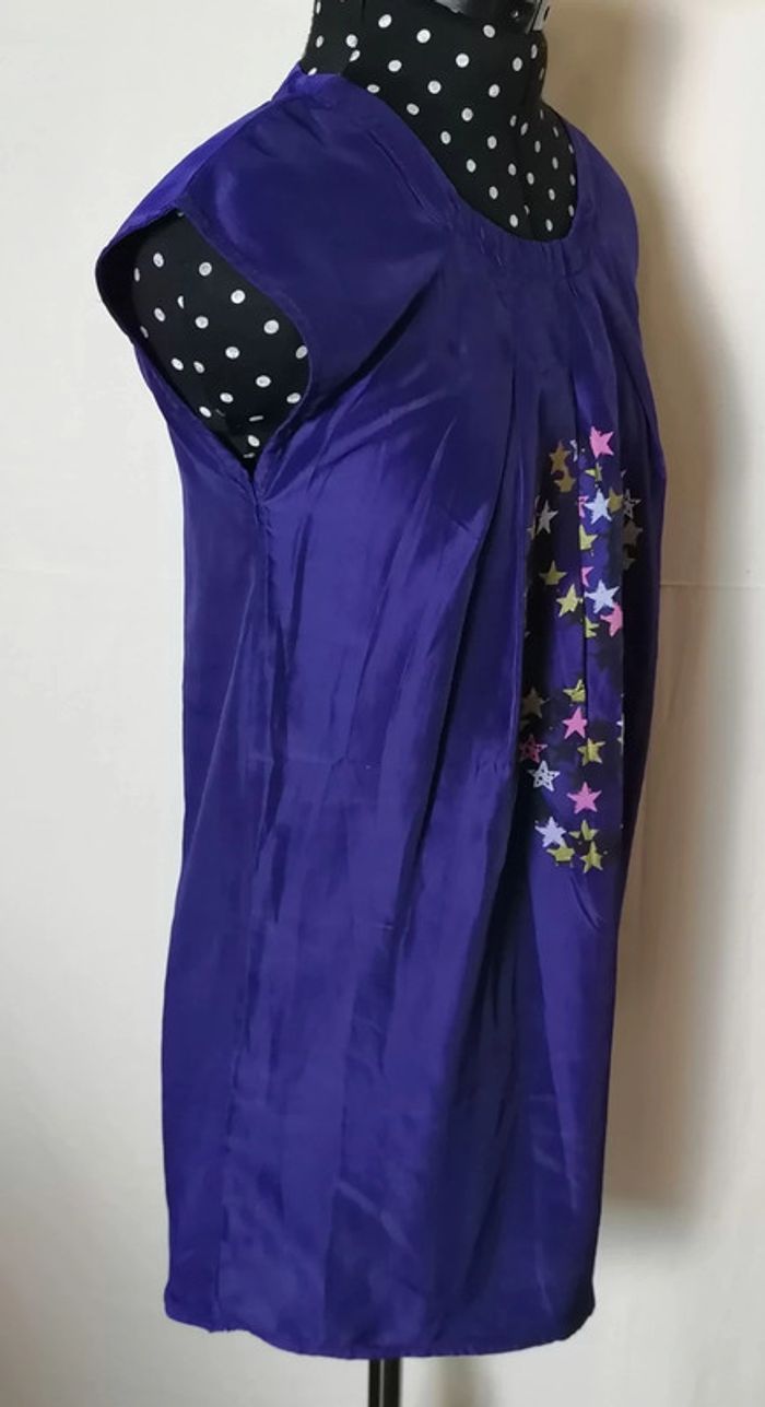 Robe courte ou tunique bleu roi tête de mort étoiles taille 12 ans Kookaï - photo numéro 3