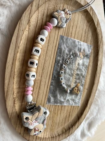 Attache tétine personnalisé pan pan