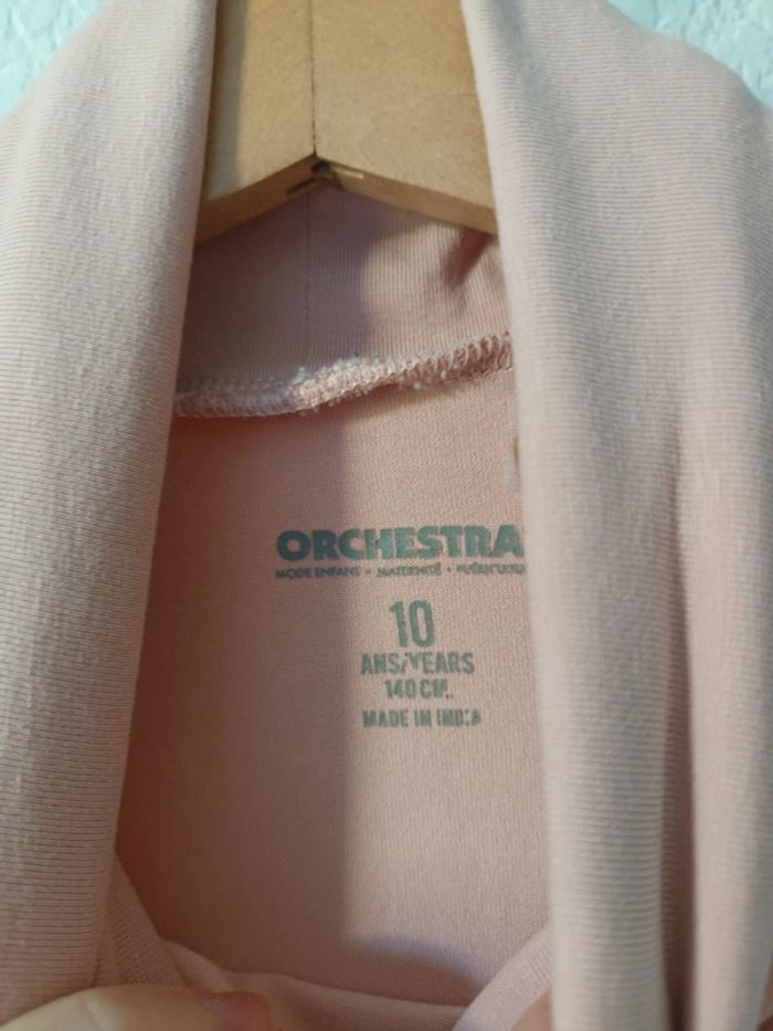 Haut avec col rose pâle & sequins Orchestra 10 ans - photo numéro 3