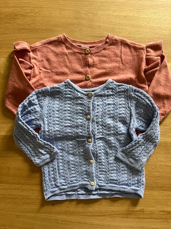 Lot 2 gilets fille 12 mois
